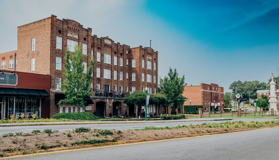 exterior of grand Fred Roberts from the Jackson Street view.