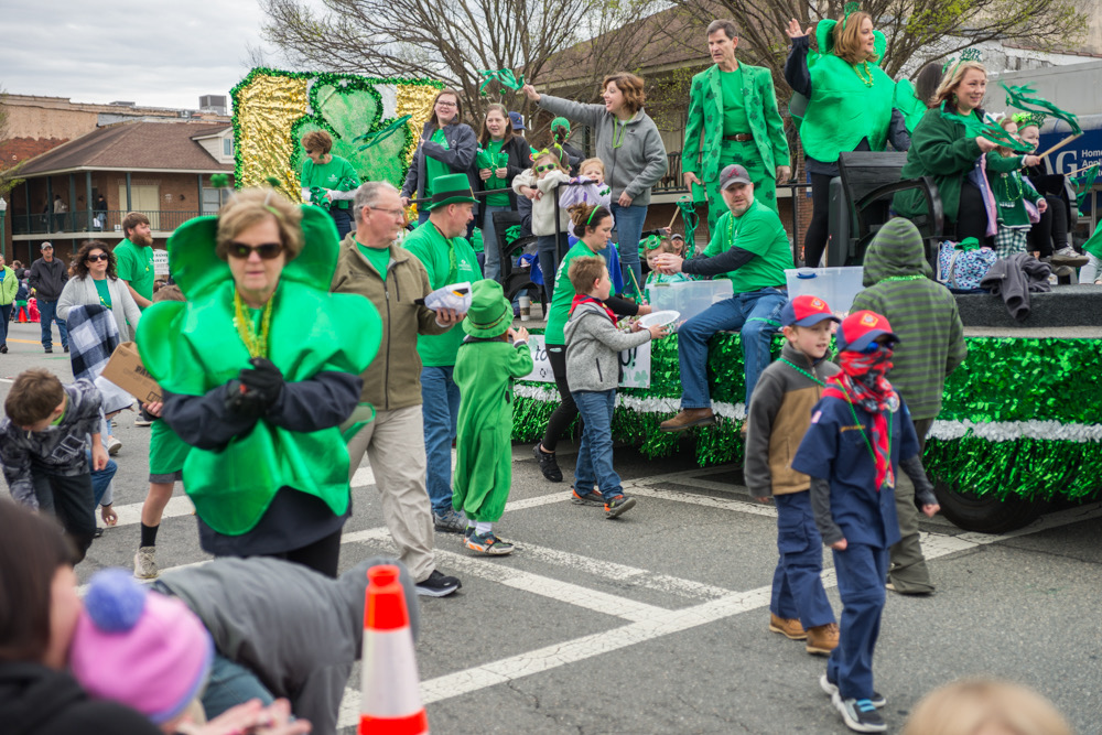 Shamrock float in Dublin St. Patrick's Festival parade.