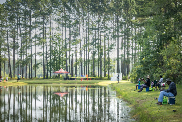 People fishing along the side of the Hugh M Gillis PFA - Reely Good Fishing Spots