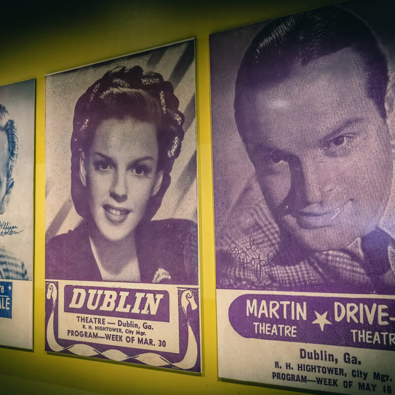 Old Posters of movie stars with Martin Movie House info - Now Showing
