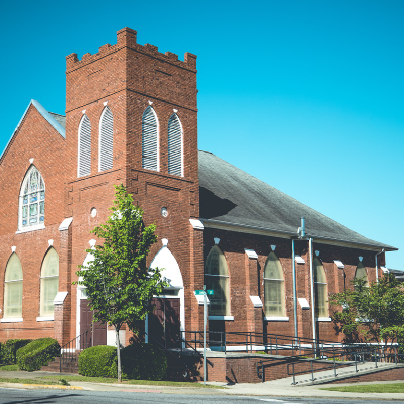 Exterior view of the First African Baptist Church in Downtown Dublin - A Moment to Remember: Black History in Dublin GA