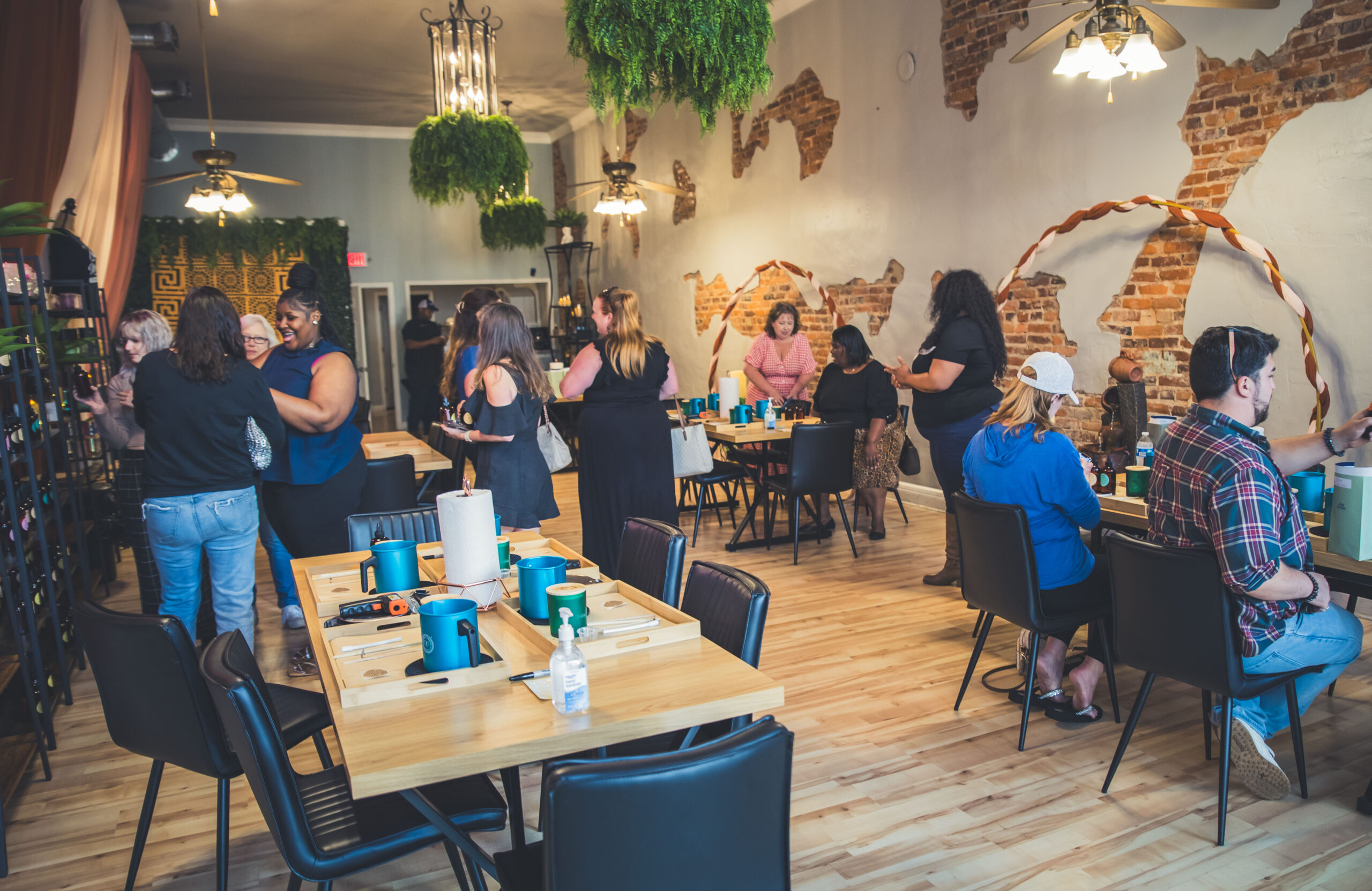 Group making candles at Withstand Pressure Candle Co.