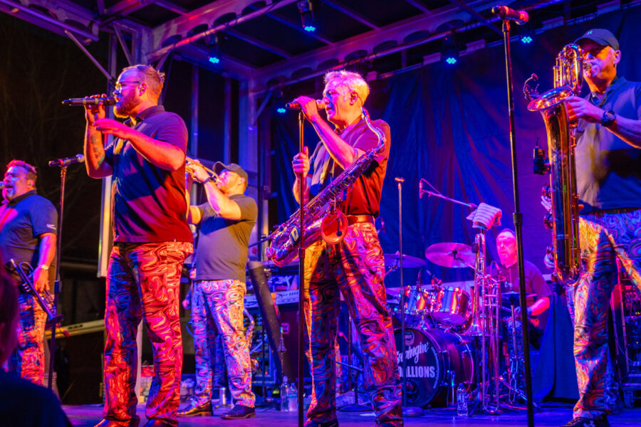 The Swingin' Medallions on stage - Savor the Season