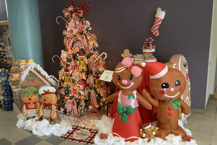 Gingerbread themed Christmas tree at the Festival of Trees