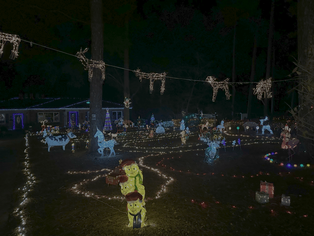 Dazzling Christmas lights seen at Brookdale Drive Christmas Lights Display.