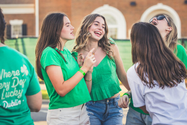 Ladies chatting during a Dublin event - Travel & Tourism Week