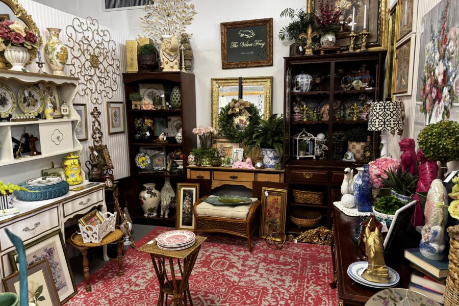 Furniture and decor booth set up at Emerald City Treasures Too